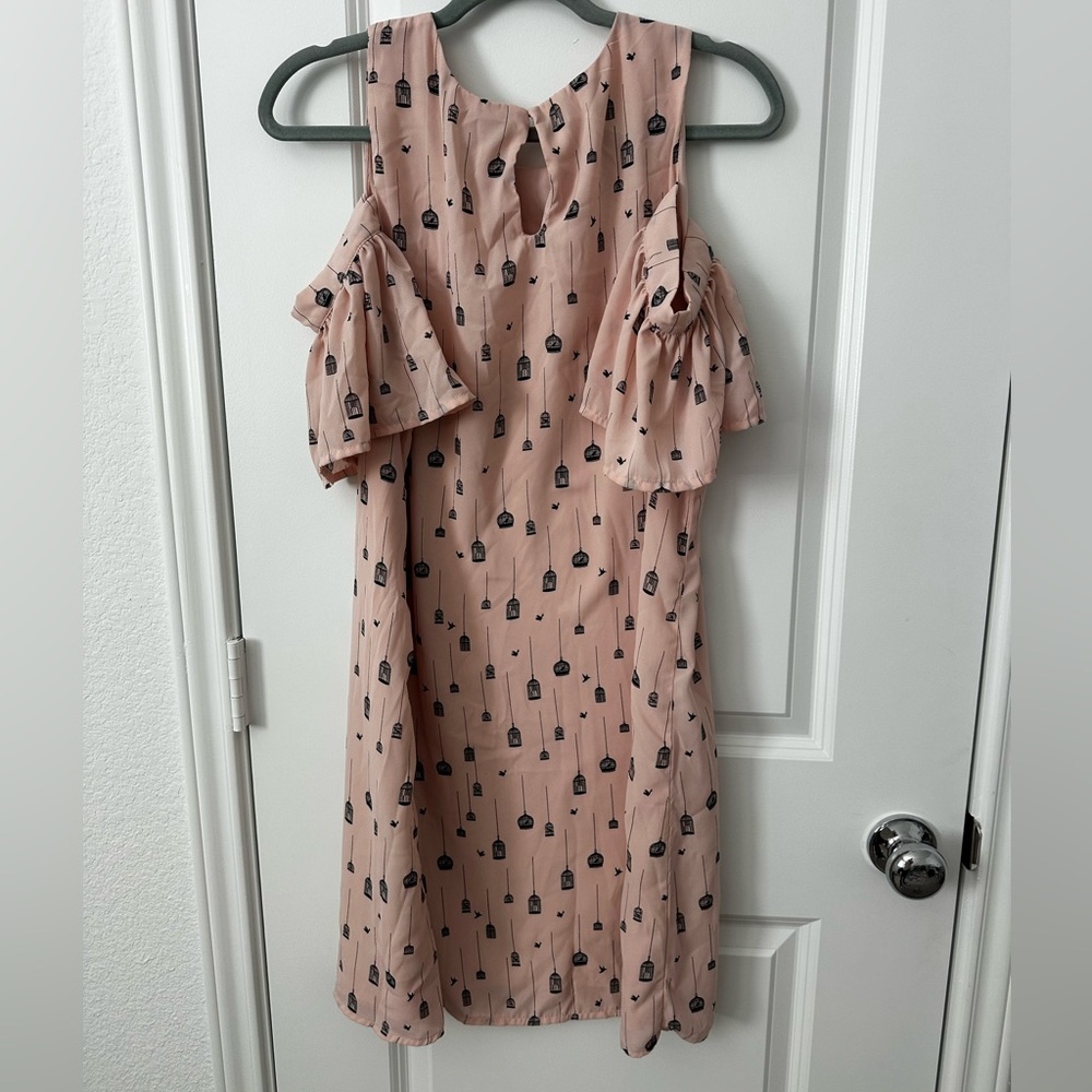 City Streets Birdcage Print Off Shoulder Midi Dress - Picture 5 of 5